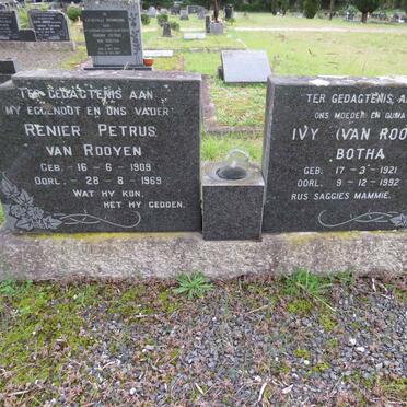 ROOYEN Renier Petrus, van 1909-1969 & Ivy BOTHA 1921-1992