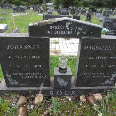 ROUX Johannes 1890-1974 & Magdalena J.E. 1893-1975
