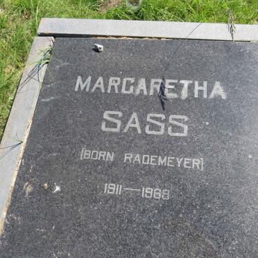 SASS Donald Robert 1893-1980 &amp; Margaretha RADEMEYER 1911-1968 :: SASS Peter 1946-1990