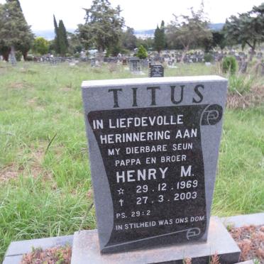 TITUS Henry M. 1969-2003