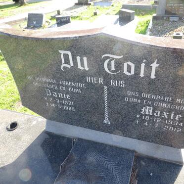 TOIT Danie, du 1931-1989 &amp; Maxie 1934-2012
