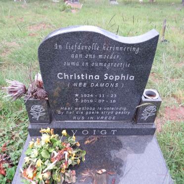 VOIGT Christina Sophia nee DAMONS 1924-2019