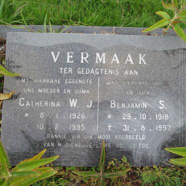 VERMAAK Benjamin S. 1918-1997 & Catherina W.J. 1926-1995