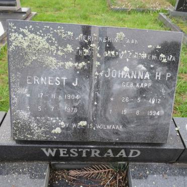 WESTRAAD Ernest J. 1904-1978 & Johanna H.P. KAPP 1912-1994