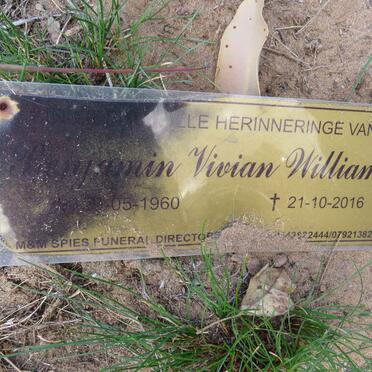 WILLIAMS Benjamin Vivian 1960-2016
