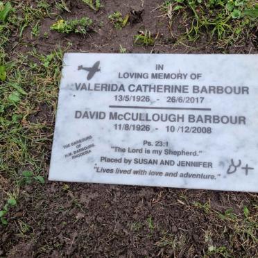 BARBOUR David McCullough 1926-2008 &amp; Valerida Catherine 1926-2017