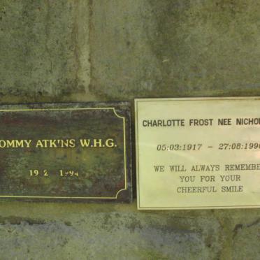 ATKINS Thomas -1994 :: FROST Charlotte nee NICHOLSON 1917-1996