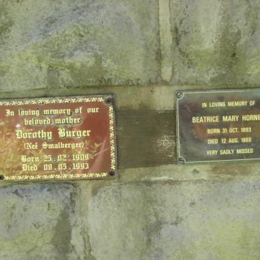 BURGER Dorothy nee SMALBERGER 1909-1993 :: HORNER Beatrice Mary 1893-1988