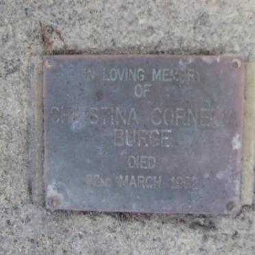 BURGE Christina Cornelia -1962