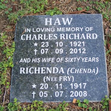 HAW Charles Richard 1921-2012 &amp; Richenda FRY 1917-2008