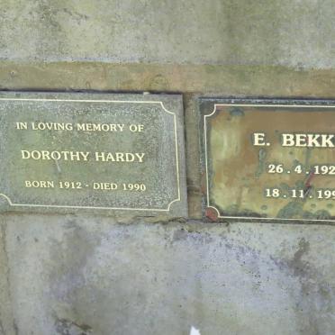 HARDY Dorothy 1912-1990 :: BEKKER E. 1920-1996