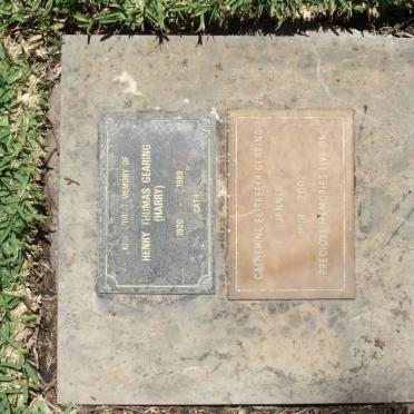 GEARING Henry Thomas 1920-1989 &amp; Catherine Elisabeth JENNER 1918-2002