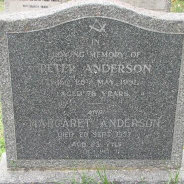 ANDERSON Peter -1951 &amp; Margaret -1957