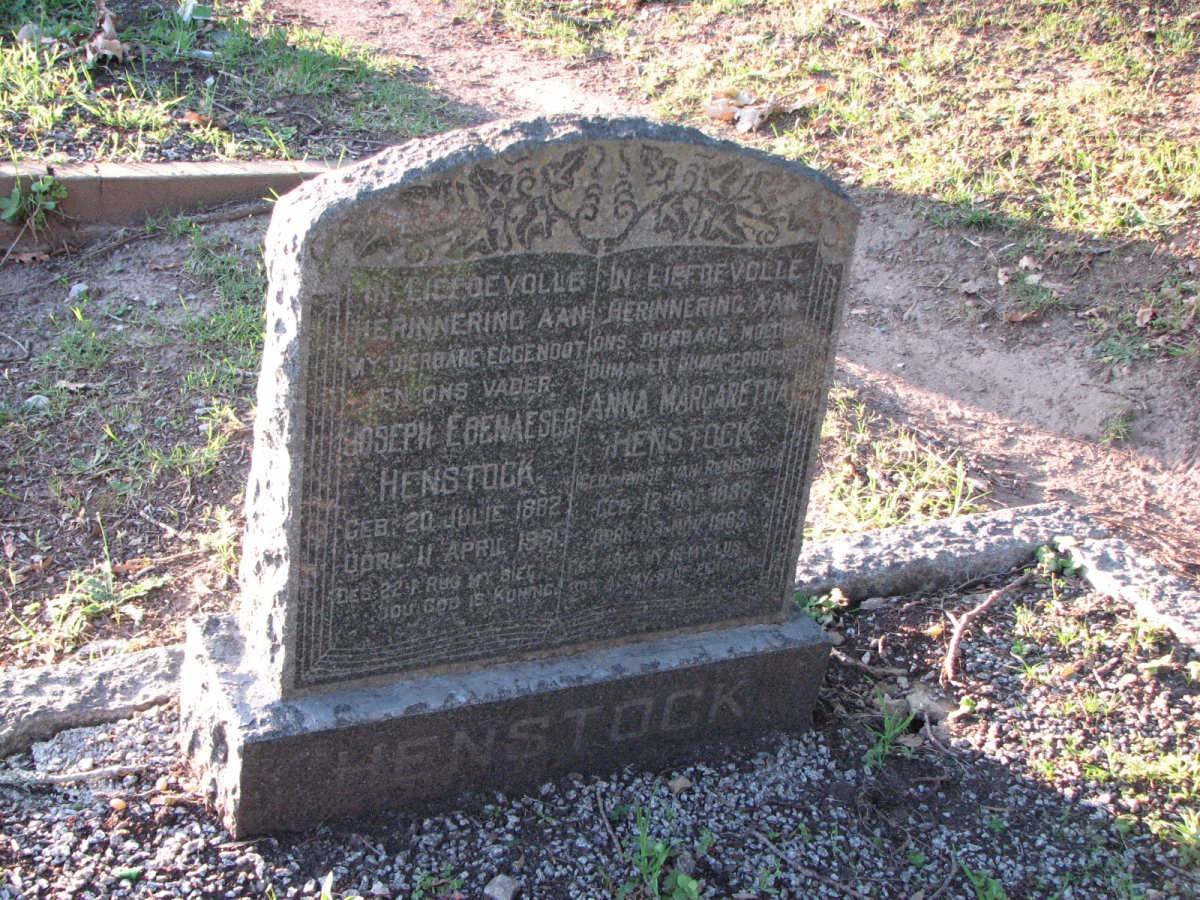 HENSTOCK Joseph Ebenaeser 1882-1951 &amp; Anna Margaretha JANSE VAN RENSBURG 1888-1969
