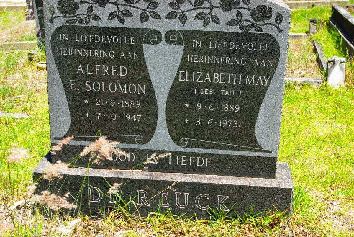 REUCK Alfred Edmund Solomon, de 1889-1947 &amp; Elizabeth May TAIT 1889-1973