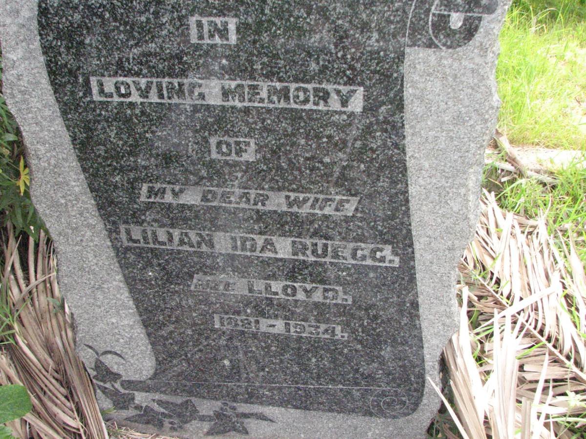 RUEGG Lilian Ida nee LLOYD 1881-1934