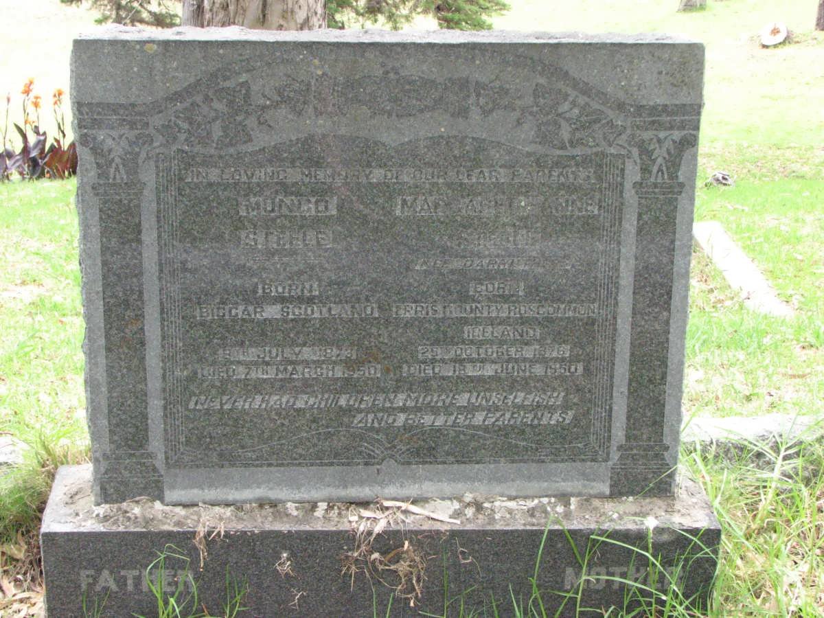 STEELE Mungo 1873-1950 &amp; Margaret Anne 1876-1950