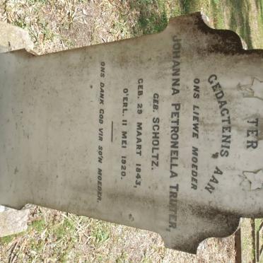 TRUTER Johanna Petronella nee SCHOLTZ 1843-1920