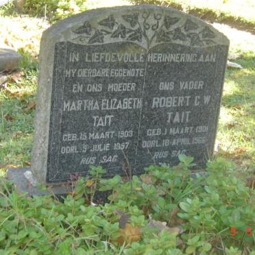 TAIT Robert C.W. 1901-1966 &amp; Martha Elizabeth 1903-1957