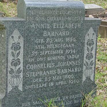 BARNARD Cornelius Johannes Stephanus 1899-1959 &amp; Annie Elizabeth 1889-1954