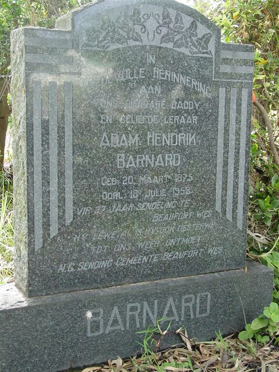 BARNARD Adam Hendrik 1875-1958