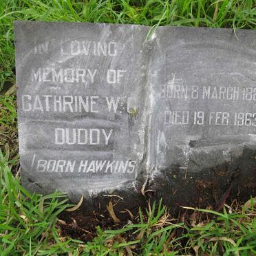 DUDDY Catherine W. C. nee HAWKINS 1880-1963