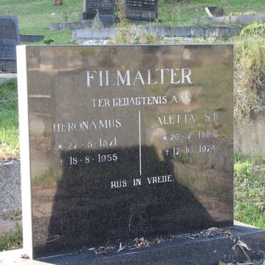 FILMALTER Heronamus 1871-1955 &amp; Aletta S.B. 1888-1974