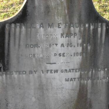FAUCONIER Cornelia M.E. nee KAPP 1804-1896