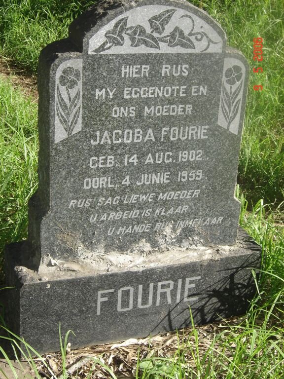 FOURIE Jacoba 1902-1959