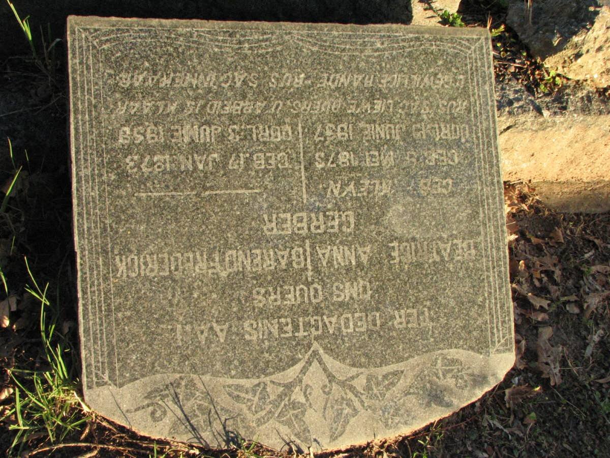 GERBER Barend Frederick 1873-1959 &amp; Beatrice Anna KLEYN 1875-1957