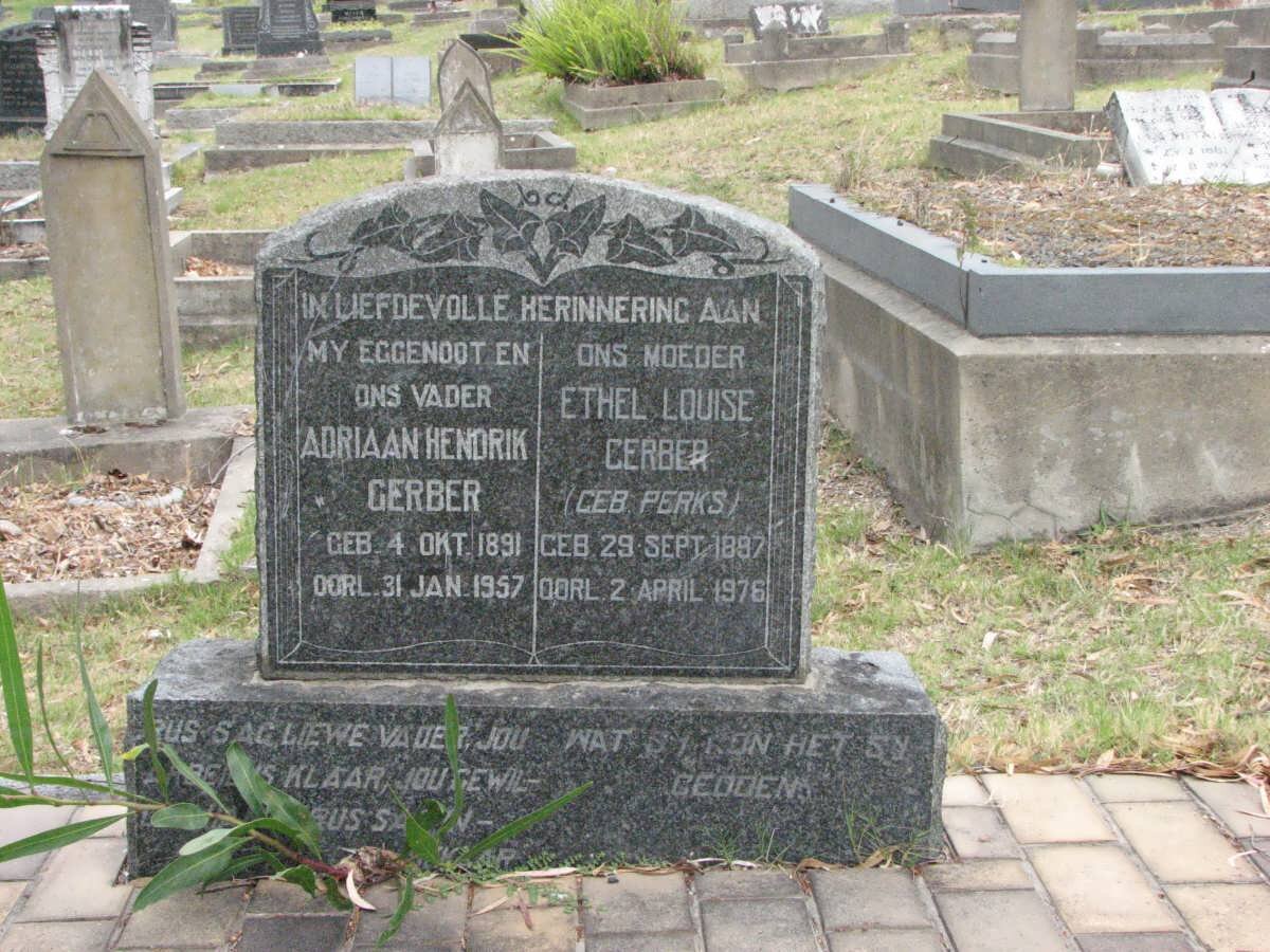 GERBER Adriaan Hendrik 1891-1957 &amp; Ethel Louise PERKS 1897-1976
