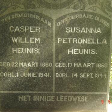 HEUNIS Casper Willem 1860-1941 &amp; Susanna Petronella 1868-1944