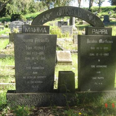 JONKER Jacobus Marthinus 1899-1982 &amp; Susanna Petronella HEUNIS 1909-1965