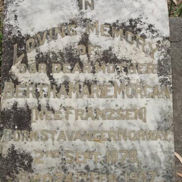 MORGAN Bertha Marie nee FRANZSEN 1878-1937