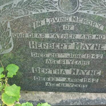 MAYNE Herbert -1942 &amp; Bertha -1942