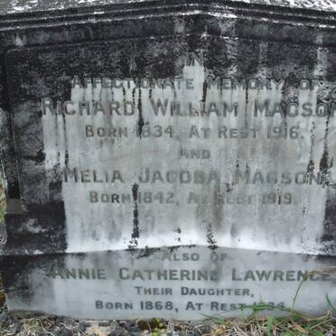 MAGSON Richard William 1834-1916 &amp; Melia Jacoba 1842-1919