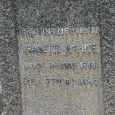 MCPHEE Jeanette 1883-1940