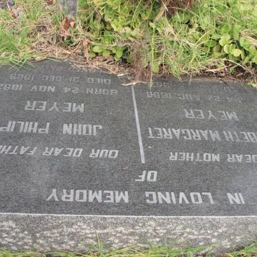 MEYER John Philip 1892-1929 &amp; Elizabeth Margaret 1896-1957
