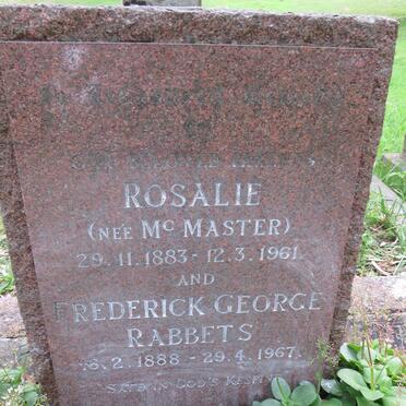 RABBETS Frederick George 1888-1967 & Rosalie McMASTER 1883-1961