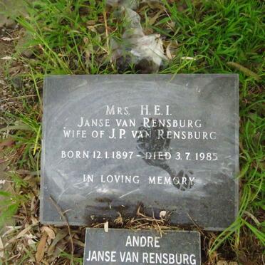 RENSBURG H.E.I., Janse van 1897-1985