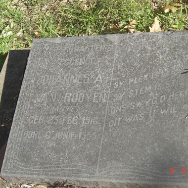 ROOYEN Johannes A., van 1916-1955