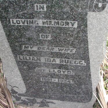 RUEGG Lilian Ida nee LLOYD 1881-1934