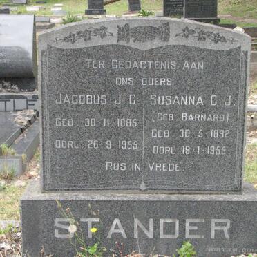 STANDER Jacobus J.C. 1885-1955 &amp; Susanna C.J. BARNARD 1892-1955