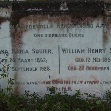 SQUIER Wiliam Henry 1856-1934 &amp; Anna Maria 1862-1928