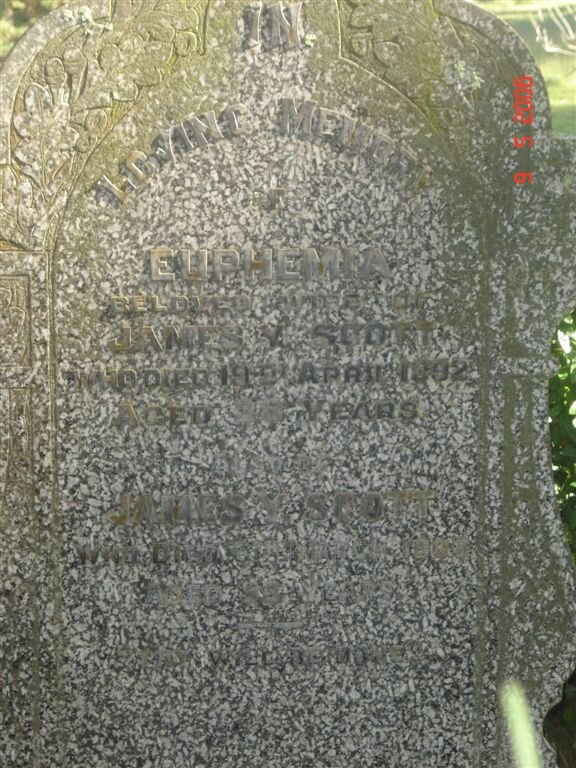 SCOTT James -1909 &amp; Euphemia -1892