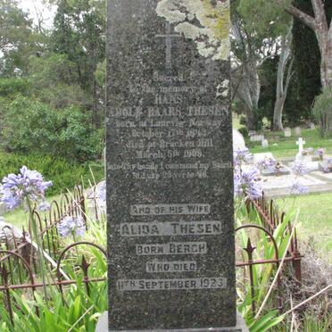 THESEN Hans Adolf Baars 1843-1909 &amp; Alida BERGH -1923