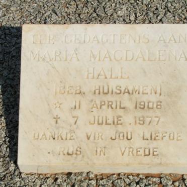 HALL Maria Magdalena nee HUISAMEN 1906-1977