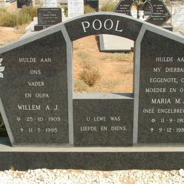 POOL Willem A.J. 1903-1995 &amp; Maria M.J. ENGELBRECHT 1912-1981