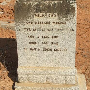 UYS Aletta Maria Margarieta 1889-1942