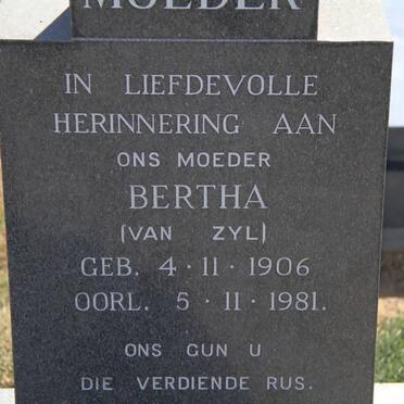 ALBERTS Bertha nee VAN ZYL 1906-1981